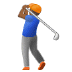 🏌🏾‍♂️ man golfing: medium-dark skin tone display on Samsung